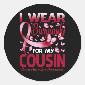 Sticker Rond Je Porte Le Bourgogne Pour Mon Cousin Sensibilisat