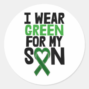 Sticker Rond Je Porte Le Fils Vert Tee - shirts Stigma S Maladi