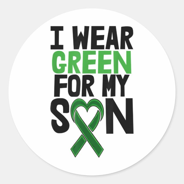 Sticker Rond Je Porte Le Fils Vert Tee - shirts Stigma S Maladi (Devant)