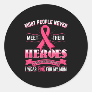 Sticker Rond Je Porte Le Rose Pour Ma Mère