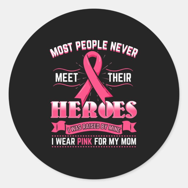 Sticker Rond Je Porte Le Rose Pour Ma Mère (Devant)