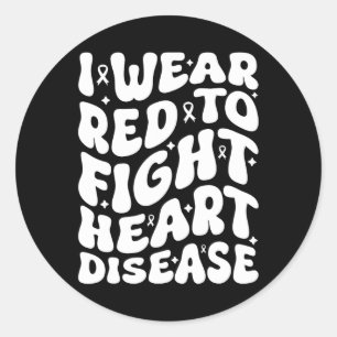 Sticker Rond Je Porte Le Rouge Pour Combattre Les Maladies Card