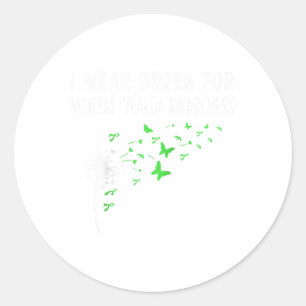 Sticker Rond Je Porte Le Vert Pour Le Mois De Sensibilisation À
