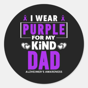 Sticker Rond Je porte le violet pour la sensibilisation de mon 