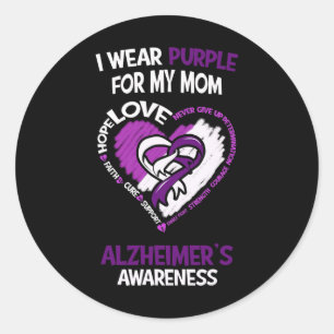 Sticker Rond Je porte le violet pour ma mère - Les lauréats de 