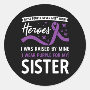 Sticker Rond Je Porte Le Violet Pour Ma Soeur Héros Pancreatic