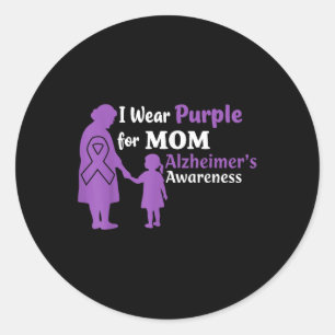 Sticker Rond Je Porte Le Violet Pour Maman Heimers Sensibilisat