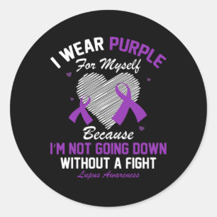 Sticker Rond Je Porte Le Violet Pour Moi Lupus Sensibilisation