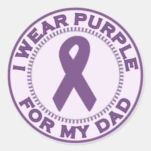 Sticker Rond Je Porte Le Violet Pour Mon Père