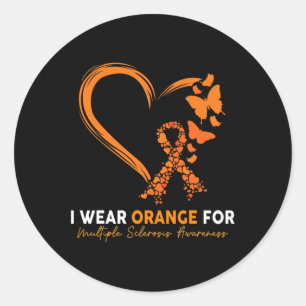Sticker Rond Je Porte L'Orange Pour La Sensibilisation À La Scl