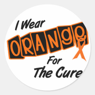 Sticker Rond Je porte l'orange pour le TRAITEMENT 8