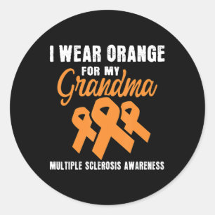 Sticker Rond Je Porte L'Orange Pour Ma Grand-Mère Sclérose En P