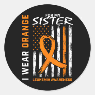 Sticker Rond Je Porte L'Orange Pour Ma Soeur Leucémie