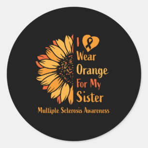 Sticker Rond Je Porte L'Orange Pour Ma Soeur Sclérose En Plaque