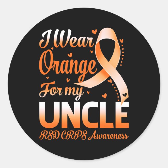 Sticker Rond Je Porte L'Orange Pour Mon Oncle RSD CRPS Sensibil (Devant)