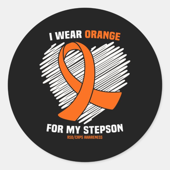 Sticker Rond Je Porte L'Orange Pour Mon Stepson Rsdcrps Sensibi (Devant)