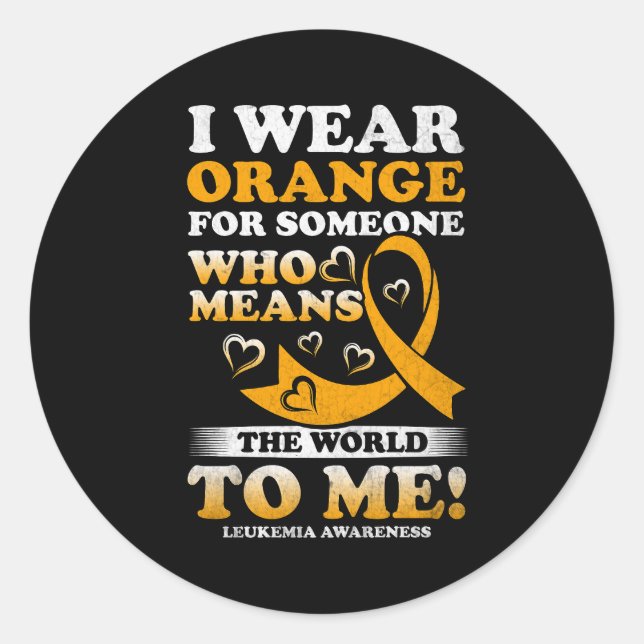 Sticker Rond Je Porte L'Orange Pour Quelqu'Un Qui Signifie Mond (Devant)