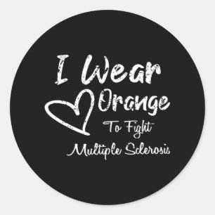 Sticker Rond Je porte Orange pour combattre la sclérose en plaq