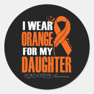 Sticker Rond Je Porte Orange Pour Ma Fille RSD RCPS Sensibilisa
