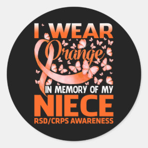 Sticker Rond Je Porte Orange Pour Ma Nièce Rsd Crps Sensibilisa