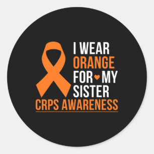 Sticker Rond Je Porte Orange Pour Ma Soeur Rsd Crps Sensibilisa