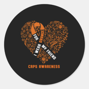 Sticker Rond Je Porte Orange Pour Mon Ami Crps Sensibilisation 