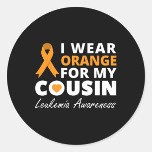 Sticker Rond Je Porte Orange Pour Mon Cousin Ribbon Family Warr