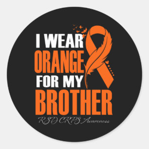 Sticker Rond Je Porte Orange Pour Mon Frère Rsd Crps Sensibilis