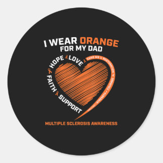 Sticker Rond Je Porte Orange Pour Mon Père