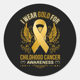 Sticker Rond Je Porte Pour Le Mois De Sensibilisation Au Cancer