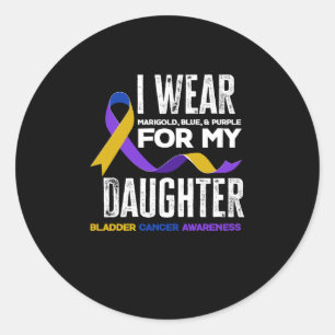 Sticker Rond Je Porte Pour Ma Fille La Sensibilisation au cance