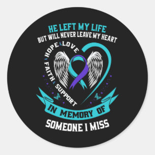 Sticker Rond Je Porte Turquoise Et Violet Pour Quelqu'Un Qui Me