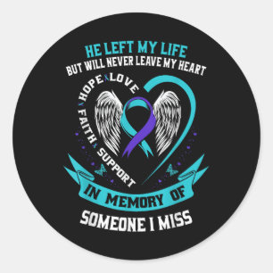 Sticker Rond Je Porte Turquoise Et Violet Pour Quelqu'Un Qui Me