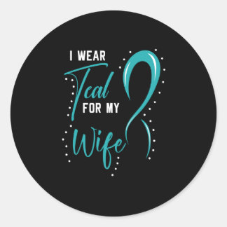 Sticker Rond Je Porte Turquoise Pour Ma Femme
