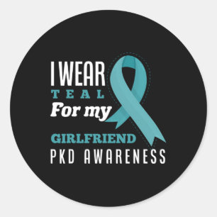 Sticker Rond Je Porte Turquoise Pour Ma Fille Polykystique Rein
