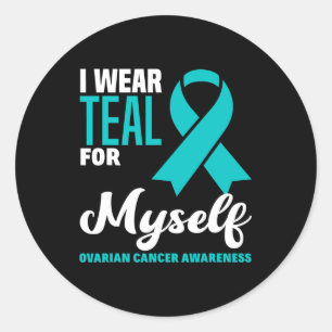 Sticker Rond Je Porte Turquoise Pour Ma Sensibilisation Au Canc