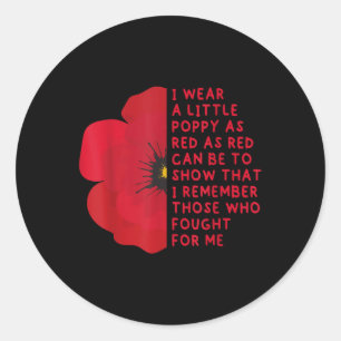 Sticker Rond Je Porte Un Peu De Pavot Comme Red-patriotique, Ét