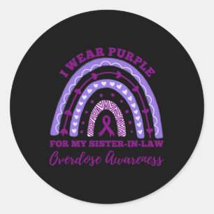 Sticker Rond Je Porte Une Soeur Violette Dans La Loi Sensibilis