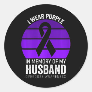 Sticker Rond Je Porte Violet Surdose Sensibilisation Violet Rib