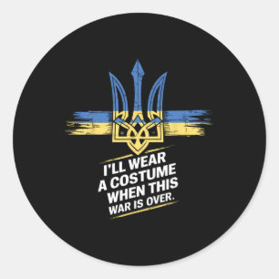 Sticker Rond Je porterai un costume quand cette guerre sera fin