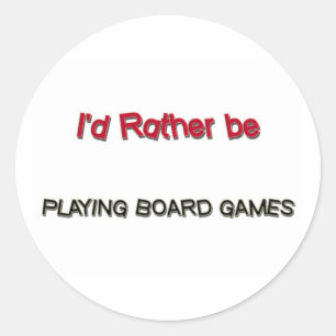 Sticker Rond Je préfère jouer à des jeux de société