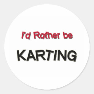 Sticker Rond Je préfère Karting