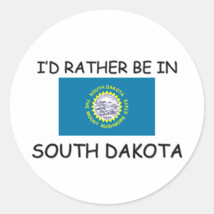 Sticker Rond Je préférerais être dans le Dakota du Sud