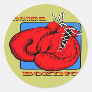 Sticker Rond Je préférerais être en boxe