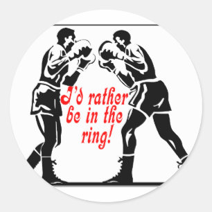 Sticker Rond Je préférerais être en boxe