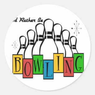 Sticker Rond Je Préférerais Faire Du Bowling