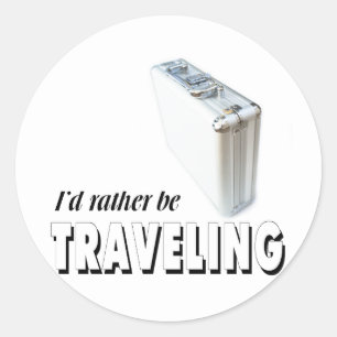 Sticker Rond Je préférerais voyager