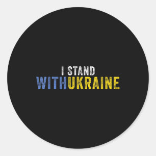 Sticker Rond Je Prends Position Avec L'Ukraine _ Arrêtez Poutin