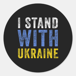 Sticker Rond Je Prends Position Avec L'Ukraine _ Arrêtez Poutin