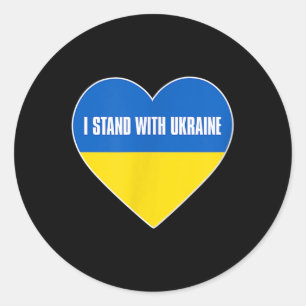 Sticker Rond Je Prends Position Avec L'Ukraine _ Pas De Guerre